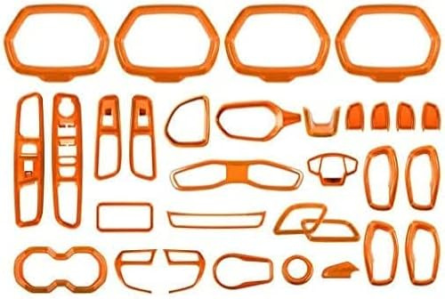 Toworldit - Set di 31 adesivi decorativi per interni del cruscotto, in ABS, compatibili con Jeep Renegade 2015-2020 (arancione)