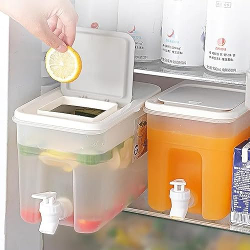 Dispensador De Bebidas con Grifo, 4L Dispensador De Agua para Nevera con Grifo, Dispensador De Bebidas para Frigorífico, Dispensador De Limonada con Grifo, Cubo De Agua con Tapa para Bebidas Frías
