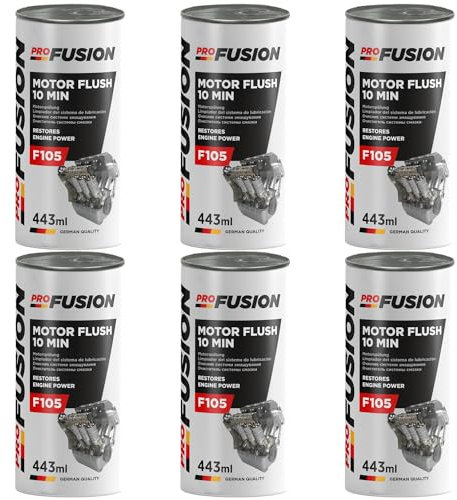 ProFusion Aditivo de Aceite para Motores Gasolina y Diésel Pack de 6 - Motor Flush - Mantine Limpio el Sistema de Lubricación y Las Cavidades Internas - Limpia Motores Turboalimentados - 443 ml