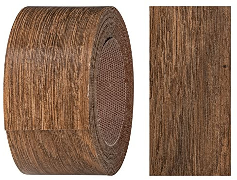 haggiy Kantenumleimer aus Melamin mit Schmelzkleber, 40 mm x 5 m | Umleimer zum Aufbügeln f. Regalbretter & Platten | Kantenband - Dekor: Eiche Lefkas dunkel