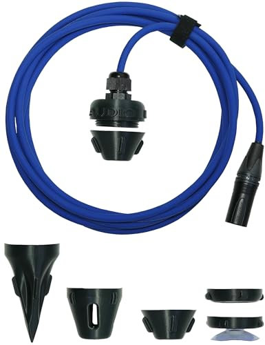 Microfono idrofono a contatto subacqueo modulabile (microfono subacqueo, impermeabile, idrofobo) (8 metri, XLR+Accessori)