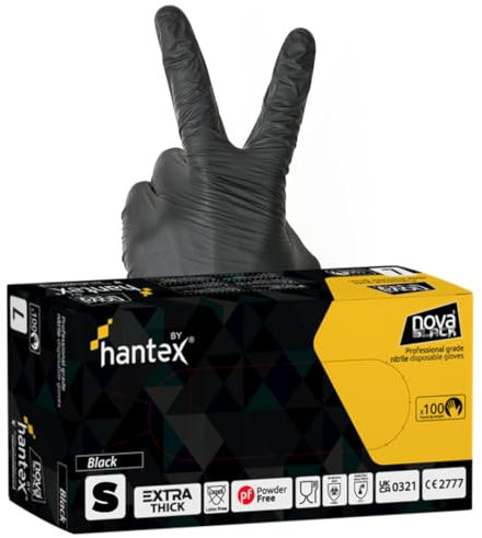 Apex Business Supplies 10 Box Small Black Nitrile Disposable Gloves | Powder & Latex Free Nitrile Gloves | Heavy Duty Black Disposable Gloves for Medical, Industrial, and Home Use. 1000 Gloves