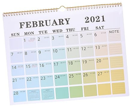 Operitacx 2021 Englische Ausgabe Wandkalender Hängeplaner Memo Spaces Stilvoll Funktional
