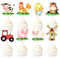 Kuchendekoration mit Bauernhoftieren, 32 PCS Bauernhof Tier Cake Topper, Bauernhof Kuchen Deko und Topper für Bauernhof Thema Party, Kuchen Dekoration Kindergeburtstag