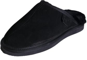 Harrys-Collection Unisex Herren Extra Dicke Pantoffel Lammfell 5 Farben Hausschuh, Farben:schwarz, Schuhgröße:44