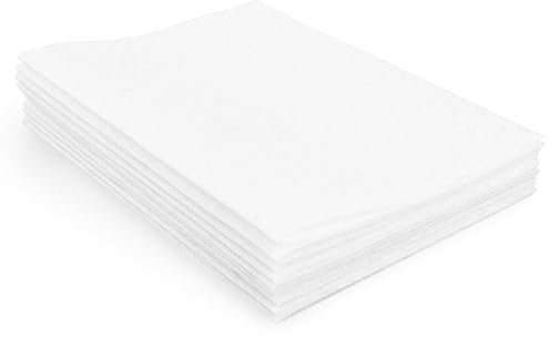 Jeffdad 10 fogli di tessuto in feltro, 30 x 20 cm, morbidi fogli di feltro per artigianato, fai da te, patchwork, cucito, progetti scolastici, decorazione, 1 mm di spessore, colore: bianco