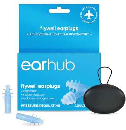 EarHub Flywell Earplugs - Pressure Relief & Noise Reduction for Comfortable Flights