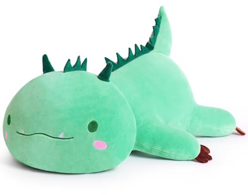 SNOWOLF Nette Dinosaurier Plüsch Umarmung Kissen Gefüllte Tiere Spielzeug, Kawaii Plüsch Spielzeug Super Soft Cartoon Wurf Kissen für Mädchen für Jungen Brithday Geschenk (30cm, Grün)