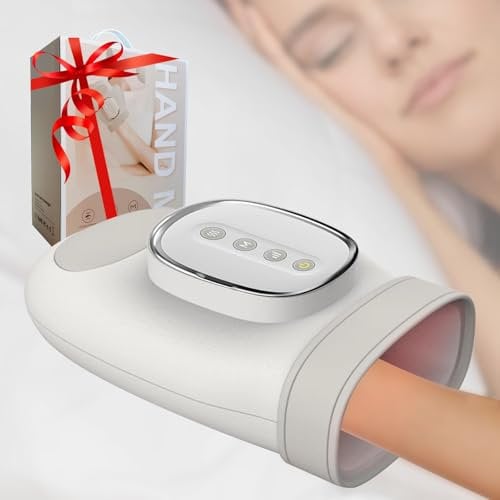 Masajeador de Manos con Calor y Compresión, Masajeador de Manos Eléctrico para Artritis y Dedos Túnel Carpiano, Regalos para Mujeres y Hombres