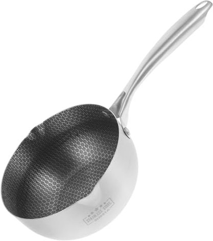 LIFKOME Pot à Lait En Inox Ébrécher Friteuse Pot Chauffe-beurre Wok Pâtisserie Marmite à Frire Sauce Sauter Cuisinier Cuisinière Électrique Friture Étagère Gril Bouilloire Acier Inoxydable