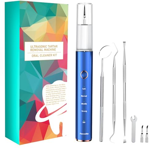 Plaque Remover for Teeth, Dental Calculus Remover & Teeth Cleaning Kit, Electric Tooth Scaler for Tartar Removal, 4Modes Rechargeable Dental Cleaning Tool with LED Light, 3Heads