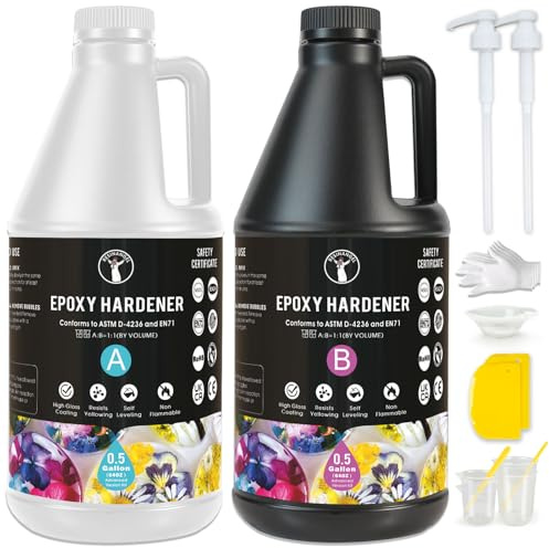 ResinAngel 3.8L Epoxidharz-Set – 1:1 kristallklares Epoxidharz, Geruchsarm, selbstnivellierend, ohne Blasenbildung, vergilbungsfrei, Gießharz für Kunsthandwerk, Schmuckherstellung