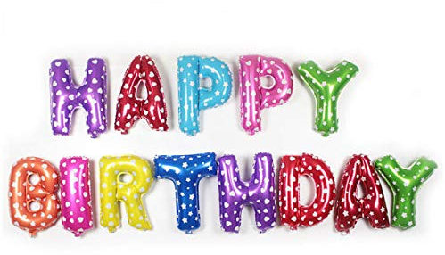 Self Inflating Happy Birthday Banner Balloon Bunting Multi 16 inch Letters Foil