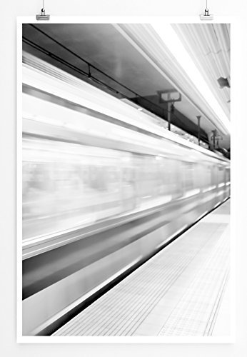 Eau Zone Home Bild - City – Einfahrende U-Bahn - Poster Fotodruck in höchster Qualität