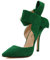 MAIERNISI JESSI Women's Pointy Toe High Heel Stiletto Big Bowknot Pumps, Emerald Green, 7 UK