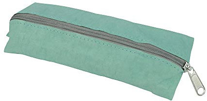 BIOZOYG Federmäppchen TED Größe M aus waschbarem Papier 0,55 cm stark I nachhaltiges Etui für Stifte Kugelschreiber Füller I Faulenzer Schlampermäppchen in Lederoptik Minze