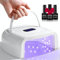 60W Rechargeable UV LED Nail Lamp, Faster Wireless Nail Dryer Gel Polish Light 42 Beads & Portable Handle, Professional Curing Lamp for Fingernail and Toenail (White)