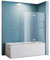 Paroi de douche pour baignoire 120 x 140 cm en verre nano avec étagère d'angle