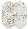 GRSSDER Stretchy Ultra Soft Fitted Bassinet Sheet Set 2 Pack for Girls Universal Fit for Baby Cradle Moses Basket Oval Rectangle Mattress, Watercolor Flowers and Fruits