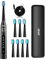 Seago Rechargeable Toothbrush, Electric Toothbrushes for Adults with 8 Brush Heads and Travel case, Once Full Charge Lasts for 30 Days, Electric Toothbrush with Timer Gift for Family, Black