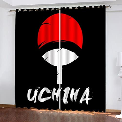 Vorhang Blickdicht mit Ösen Anime Verdunkelungsvorhang 2er Set, Rune Polyester Schallschutz Gardinen für Jungen Mädchen Wohnzimmer Schlafzimmer Vorhänge B 200 X H 160 cm