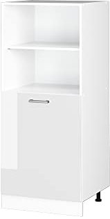 Vicco Herdumbauschrank R-Line, Herdschrank, Weiß Hochglanz/Weiß, 60 cm