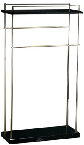 UTOQIA Freestanding Towel Rack Towel Stand Towel Ladder Metal Blanket Holder With Storage Shelf Free Standing Towel Rack 2 Tier Towel Stand Hand Towel Drying Rack Blanket Rack Stand Quilt Rack