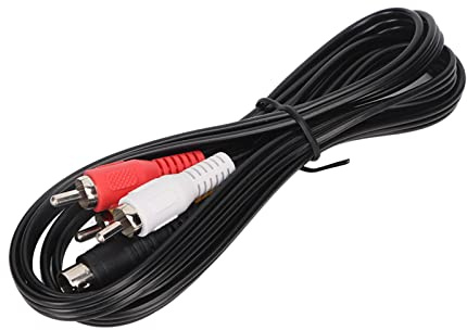 ASHATA S-Video 4-poliger Stecker auf 3 Cinch-Stecker, Composite-Videokabel, 4-poliges -DIN-S-Video auf 3 Cinch-Kabel für DVD-TV, HDTV, Videorecorder, CD-Player, 4,9 Fuß