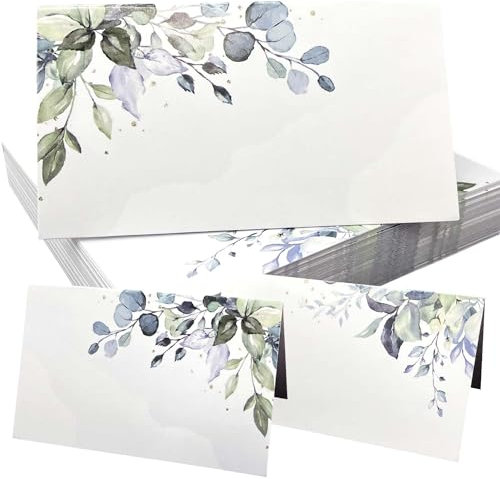 50 tarjetas de lugar, tarjetas de lugar de hojas para mesa, tarjetas de lugar de boda, tarjetas de papel con nombre de mesa, tarjetas de lugar con nombre de boda para decoración de mesa, cumpleaños