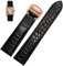 INFRI 20mm Genuine Leather Bracelet Women's Watch Strap，For Cartier Watch Tank Key London Calibo Upgrade Replacement Leather Strap(Black Rose Gold,16mm)