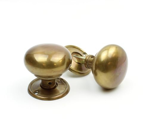 Oakcrafts - Antique Brass Hollow Door Knob Set - 55mm Diameter