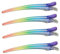 TOKIDNY 4pcs Rainbow Hair Clips for Styling Non- Bill Clamps for Salon Use Lightweight and Easy to Hold Hairpin Accessories for Women and Girls