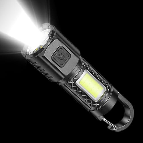 Torcia Luminosa - Torcia A LED Con Luminosità Regolabile, Flash Impermeabile | Torce Di Ricarica USB Di Lunga Durata Torcia Luminosità Regolabile Torcia A LED Impermeabile Con Gancio Per Il Campeggio