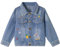 Miipat Girls Jacket Longe Sleeve Embroidery Toddler Denim Jacket Button Fashion Girl Jeans Jacket Coat with Pockets Casual Top Outwear for Kids 120 4-5 Years