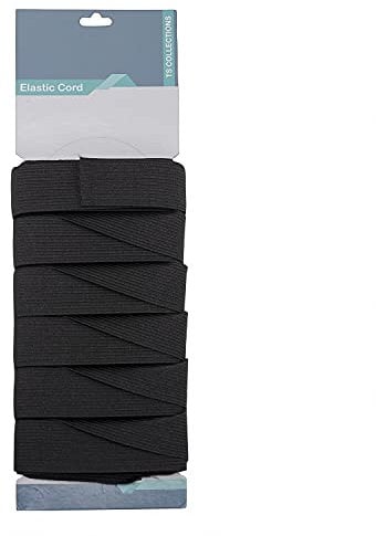WedDecor 25mm (1 Inch) Wide Flat Elastic Band, Waistband Elastic Cord, Sewing Bands Garment Sewing Accessories for Sewing Clothing, DIY For Dress Making, Art And Craft Creating, Black, 1Metre