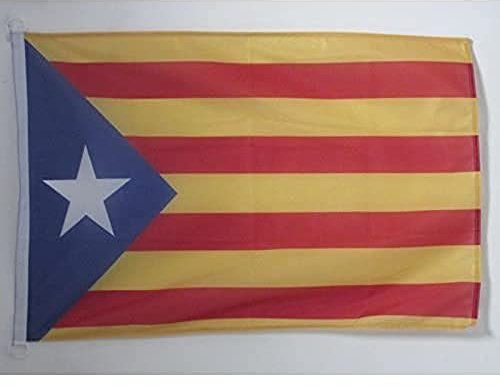 AZ FLAG Bandera Nautica Cataluña Estelada Blava 45x30 cm - Pabellón Conveniencia Catalana Independentista – Catalunya 30 x 45 Cm, Bandera Barco con anillas