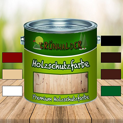 Grünwalder Wetterschutzfarbe premium Holzschutzfarbe hochdeckende Holz-Farbe (1 L, Schwedenrot)
