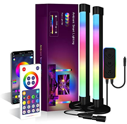 RGB Ambient Smart LED Lightbar, TV Backlight, Gaming Lamp Ambient Lamp Sync con música y control de aplicaciones para juegos, películas, PC, TV, decoración de habitaciones
