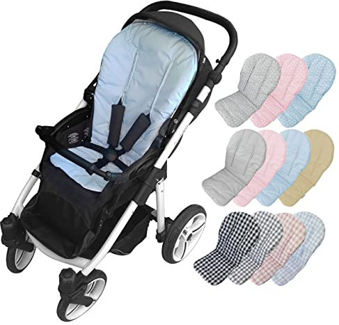 Funda Verano Silla de Paseo Bebé - Algodón - Colchoneta Fresquita Universal Carro - Marca Vizaro (Azul Lunares - Algodón)