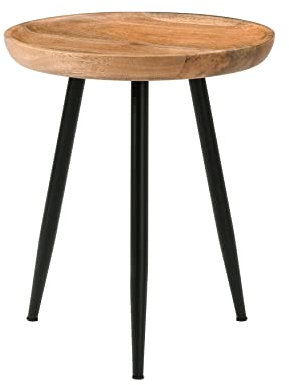 MH London Dilan Tri Pin Small Table - Exclusively Designed Hand-Crafted Nightstand. Solid Wood Round End Table for Bedrooms, Living Room and Home Office