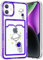 Abbery Handyhülle Kompatibel mit iPhone 12 hülle mit Kartenfach Astronaut Durchsichtig mit Motiv Muster Anime Transparente Ultra Dünn Weiche Silikon TPU Stoßfeste Kratzfest Schutzhülle (Ballon)