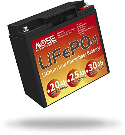 Batterie Lifepo4 lithium 12V 25Ah 320Wh, Durée de vie de 10 ans, Amélioré BMS Remplace la batterie AGM ou gel pour camping-car, bateau, camping ou système solaire