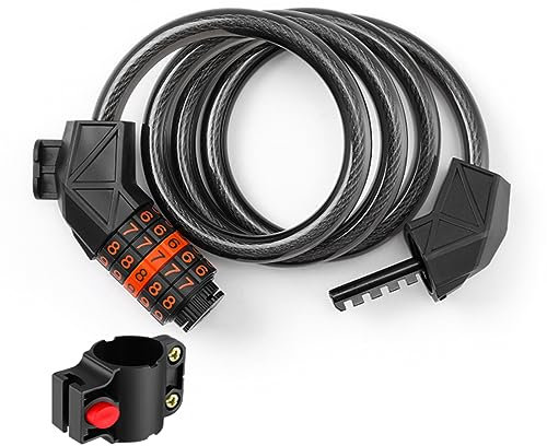 FLOTRUTE Candado Bicicleta Cadena Bici Combinacion 5 Dígitos 110cm/11mm Largo Candados Antirrobo Bicicletas Seguridad para Patinete Eléctrico Bicis Carretilla Puertas Accesorios