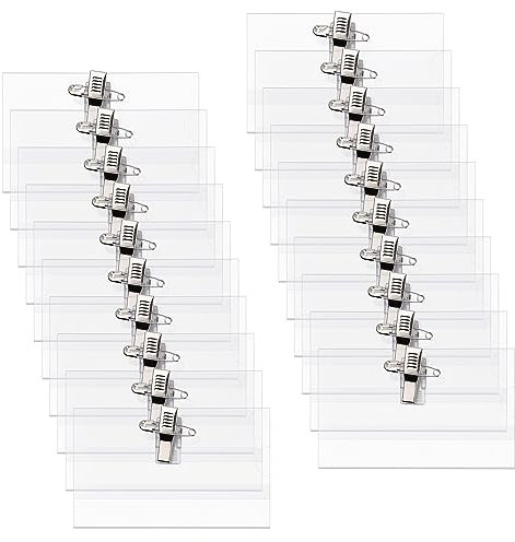 50 Pièces Porte Badge Plastique, Porte Badges Nominatifs avec Clip et Goupille, Porte-badge Étanche Transparent, Porte-badge Horizontal pour Écoles Entreprises Hôpitaux, 90 x 56mm