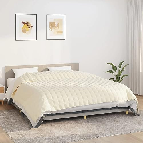 vidaXL Gewichtsdecke hellcreme 235x290cm 15kg Stoff