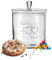 LALALO Leonardo Keksdose mit Gravur als Hochzeit Geschenk, Keksglas/Bonbonglas personalisiert als Hochzeitsgeschenk, Vorratsdose für Paare zum Hochzeitstag als Geldgeschenk (Herzharmonie)