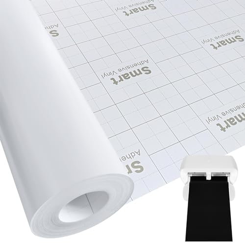 Smart Vinyl Permanent für Cricut Joy xtra, 24X600CM Vinylfolie Plotter, Transferfolie Plotter Set für Laptops, Telefone, Wände und mehr