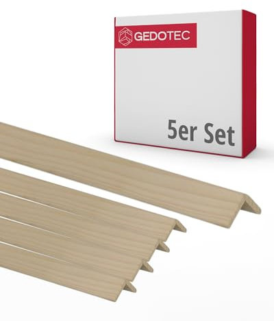 Gedotec Holzleisten - Holzbretter zum bauen Winkelleisten aus Holz 100 cm | 5 Stück 15 x 15 mm | BASIC | vielseitiges Winkelprofil und Holz zum Basteln von verschiedenen Objekten | Eckschutzprofil