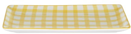 KASANOVA Piattino rettangolare quadretti giallo 25x12 cm Vichy