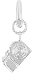 Amor Charm 925 Sterling Silber Damen Charms, 2 cm, Silber, Kamera, Kommt in Schmuck Geschenk Box, 2038523